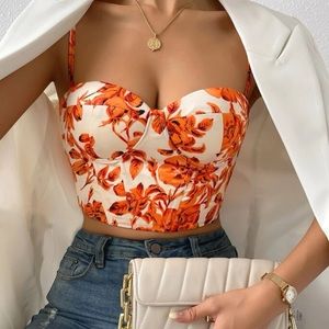 Floral bustier tube top